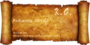 Kutassy Ottó névjegykártya