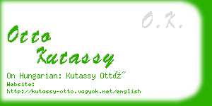 otto kutassy business card